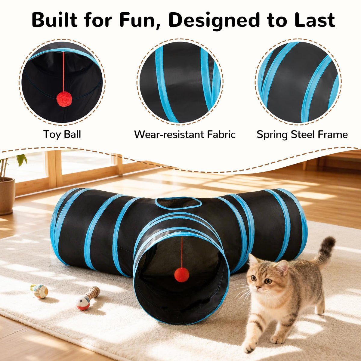 Tempcore Pet Tunnel Tube Cat Toys, Cat Tunnels for Indoor Cats