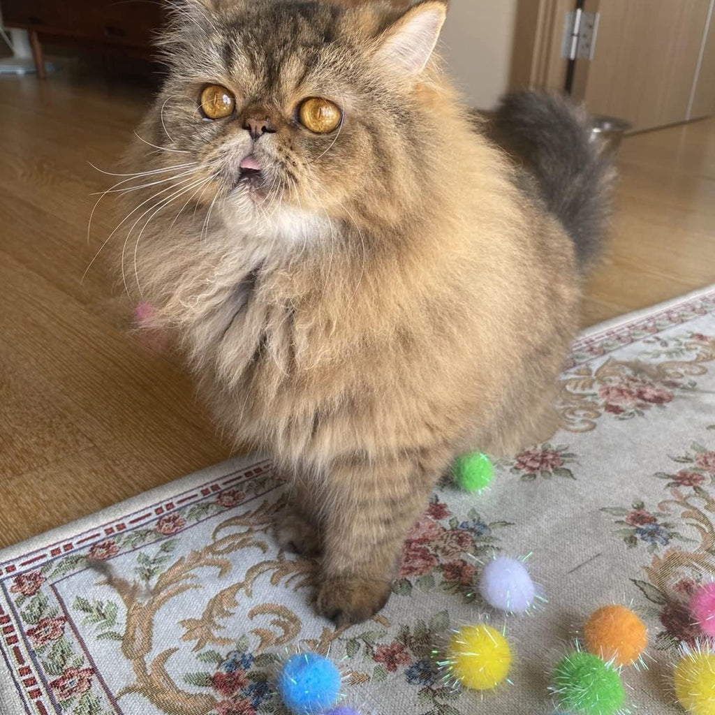 20PCS 1.5INCH Extra Large Cat's Favorite Chase Glitter Ball Toy