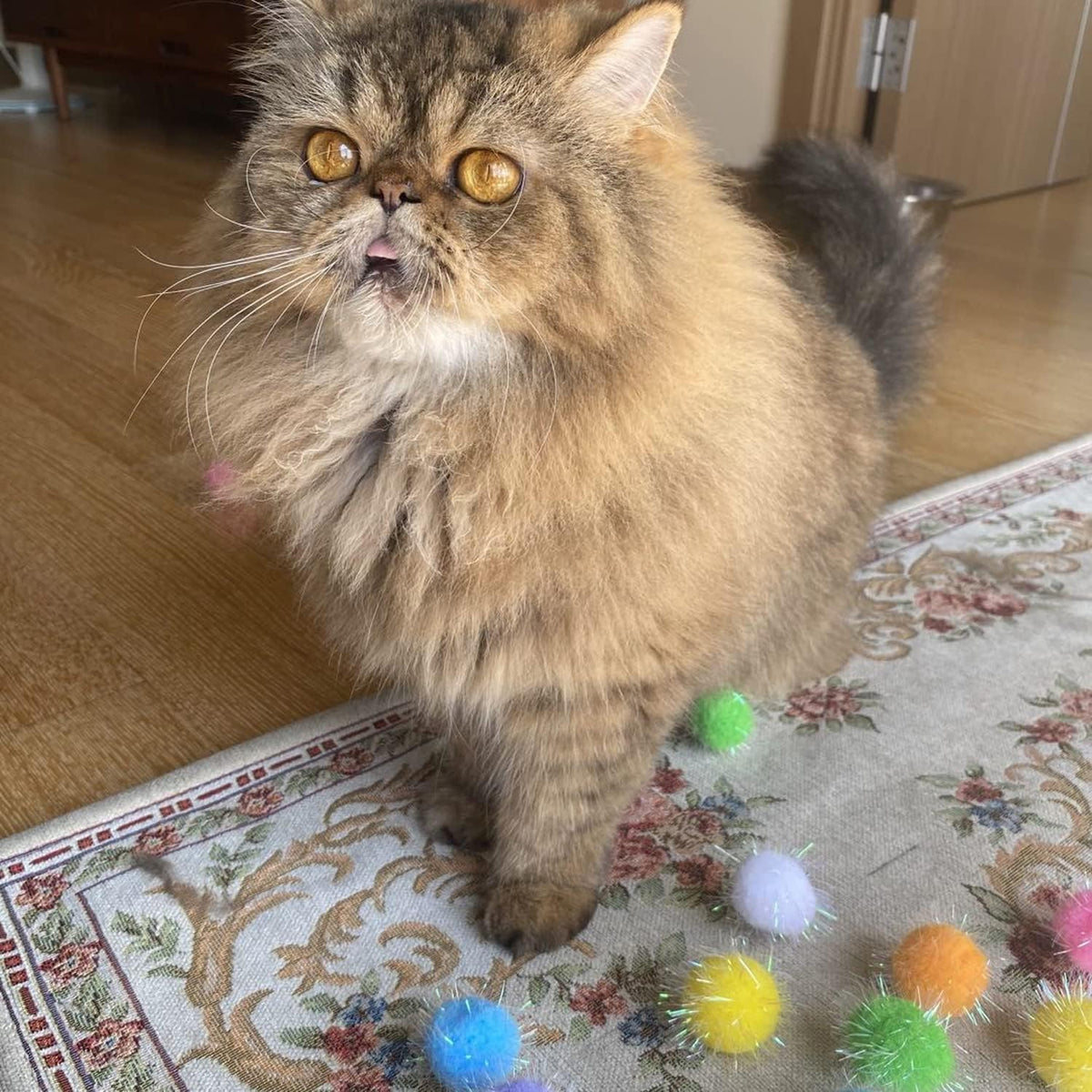 20PCS 1.5INCH Extra Large Cat's Favorite Chase Glitter Ball Toy