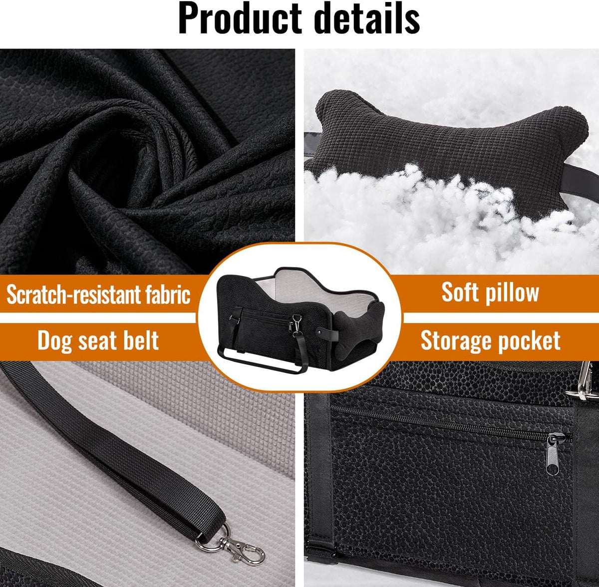 Center Console Dog Car Seat for Small Dogs,Fit for Full Size Truck