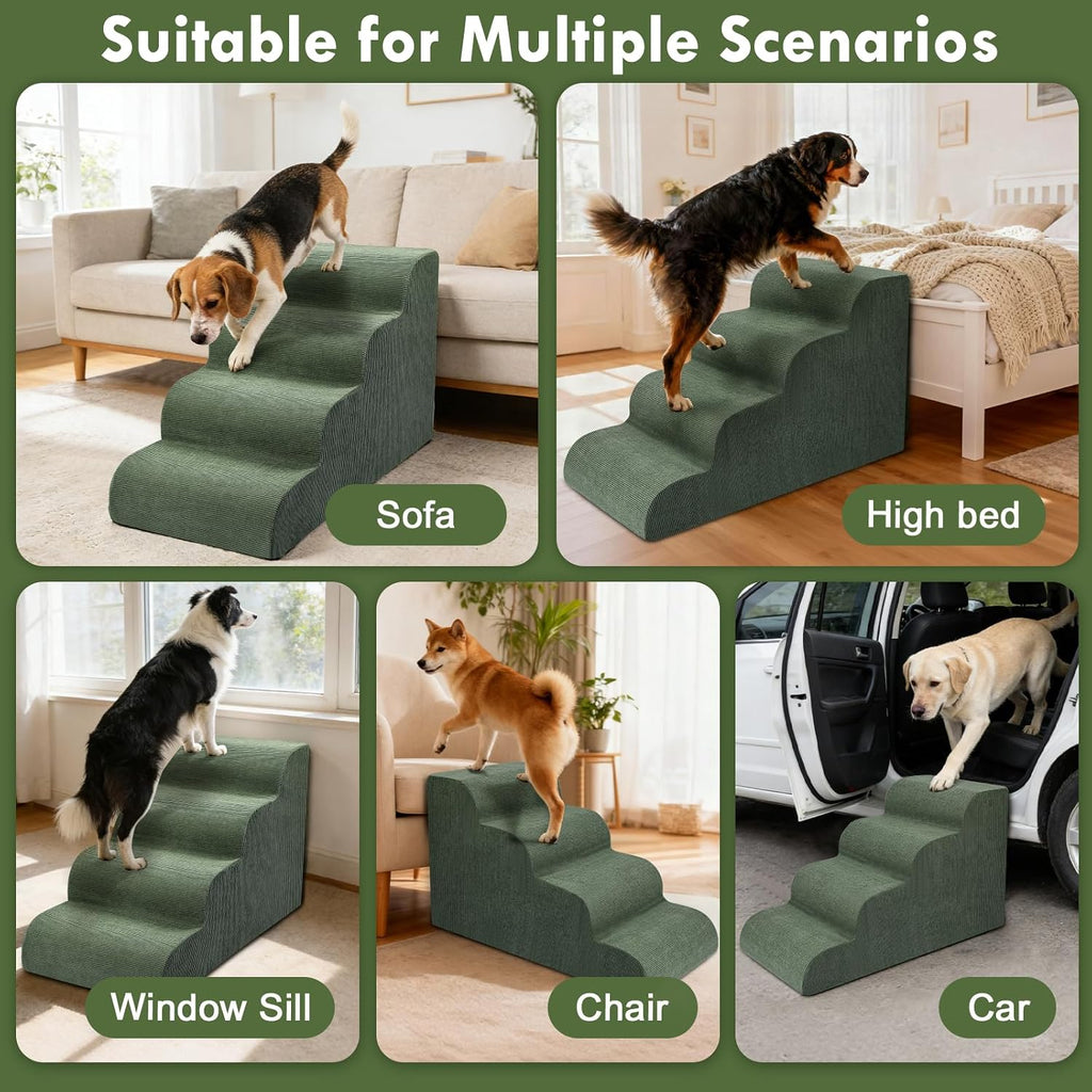 Extra Wide Dog Stairs for Large Dogs, 24" H Pet Steps for High Beds