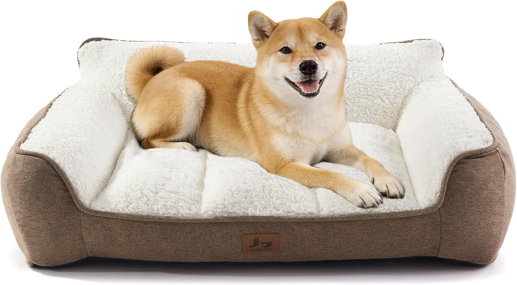 XL Pro Extra Thick Orthopedic Bolster Dog Bed for Large Dogs