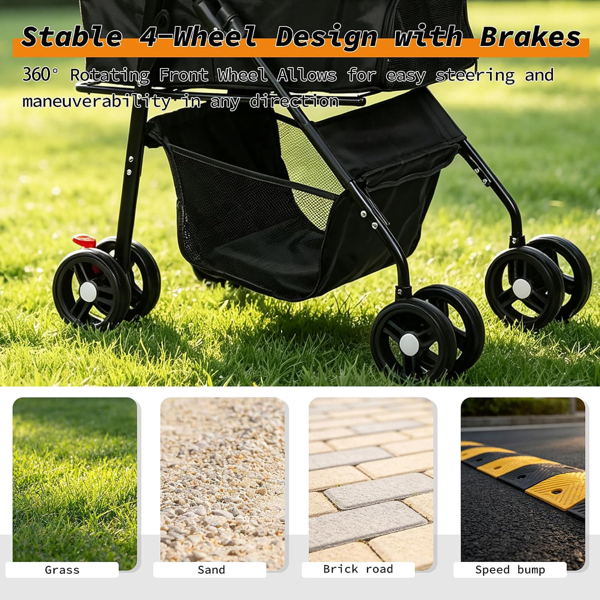 3-in-1 Pet Stroller, Carrier & Car Seat for Dogs & Cats