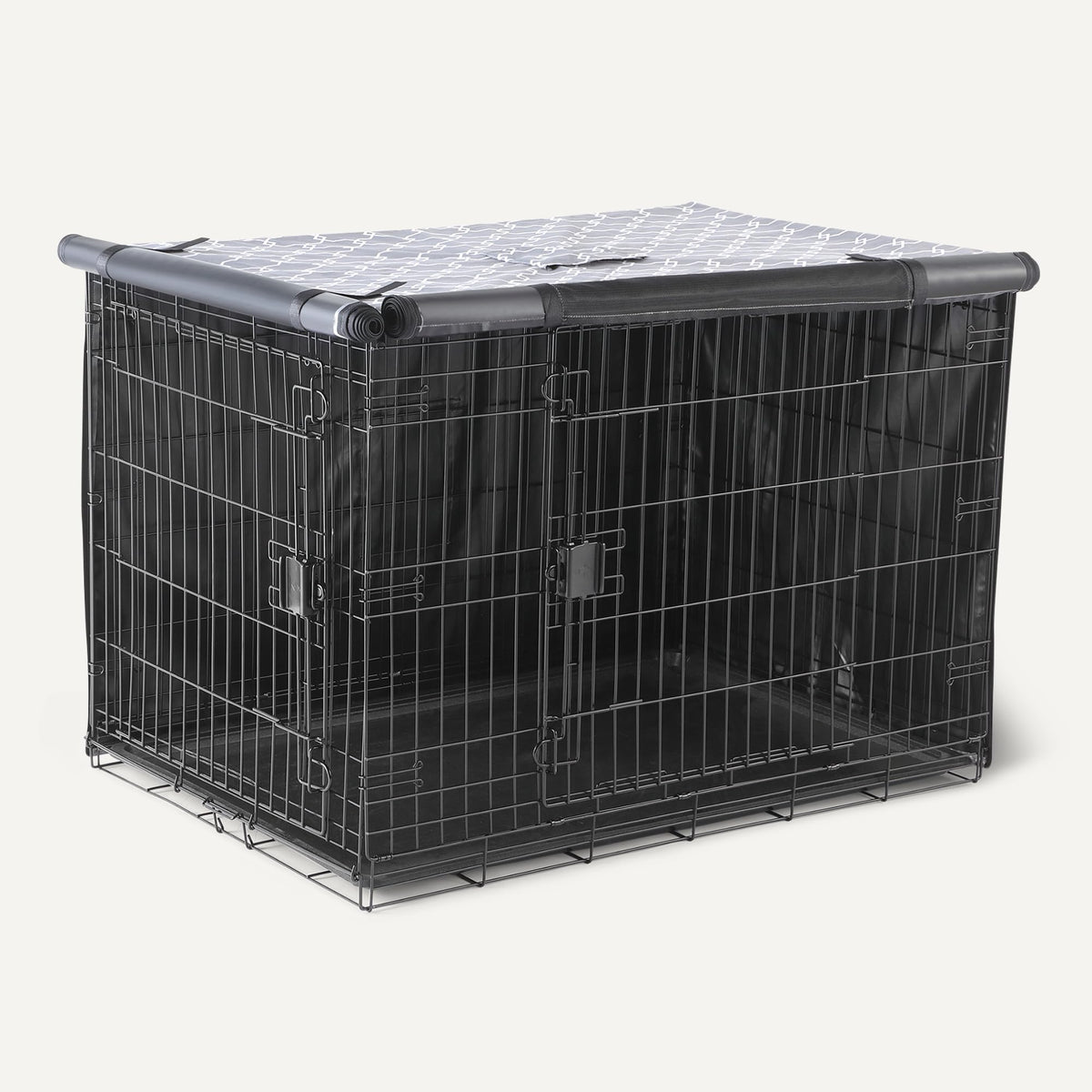 Amazon Basics Dog Cage Cover for 42-inch Wire Crates, Heavy-Duty with Zippered Panels