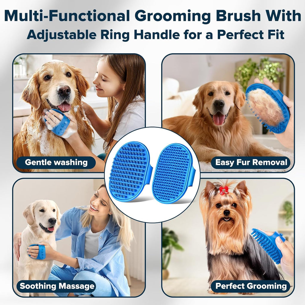6PCS Grooming & Bath Supplies for Dogs, Cats | Dog Washing Gloves | Dog Bath Brush | Dog Shower Brush | Pet Grooming Glo