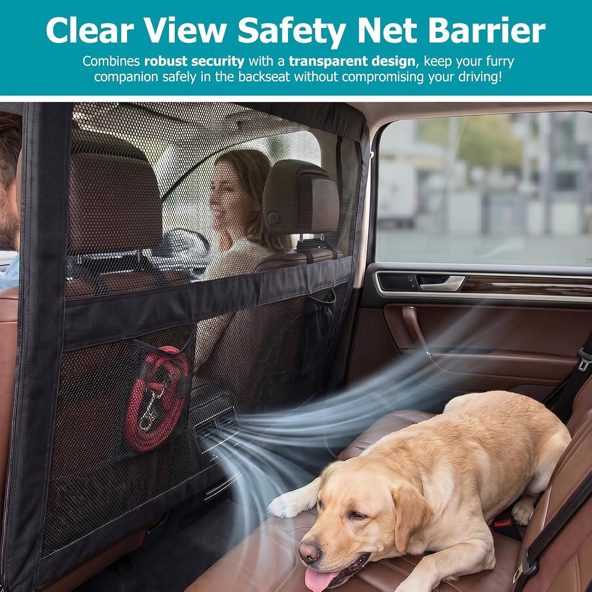Dog Barrier for Car Back Seat & Cargo Area with Wider Coverage, Universal Fit for Car, SUV & Truck, Dog Car Divider with