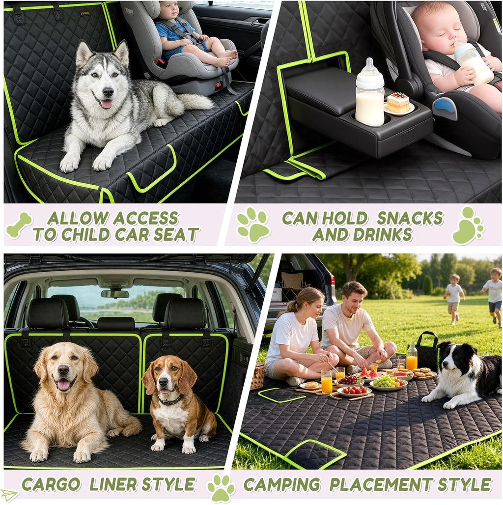 BDUSXYZ Dog Car Seat Cover for Back Seat - Waterproof Non-Slip Bench Seat Protector for Cars Trucks SUVs, 52" W X 49" L 