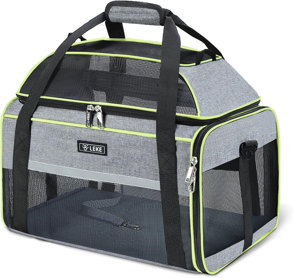 Lekereise Top-Expandable Pet Carrier 18x13x9.5 Inch Southwest Frontier Airline Approved Soft Sided Underseat to 15lbs Tr