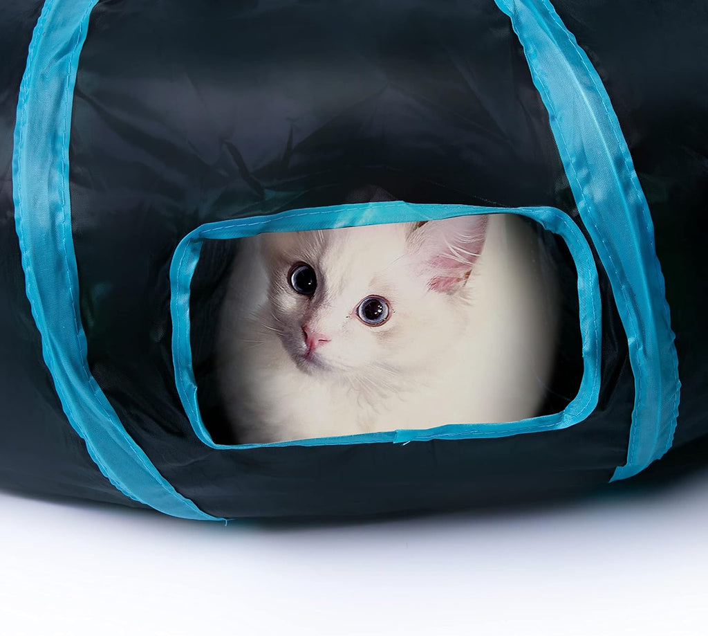 Sheldamy Cat Tunnel, S-2-Way Cat Tunnels for Indoor Cats, Collapsible Cat Play Tunnel, Interactive Toy Maze Cat House wi