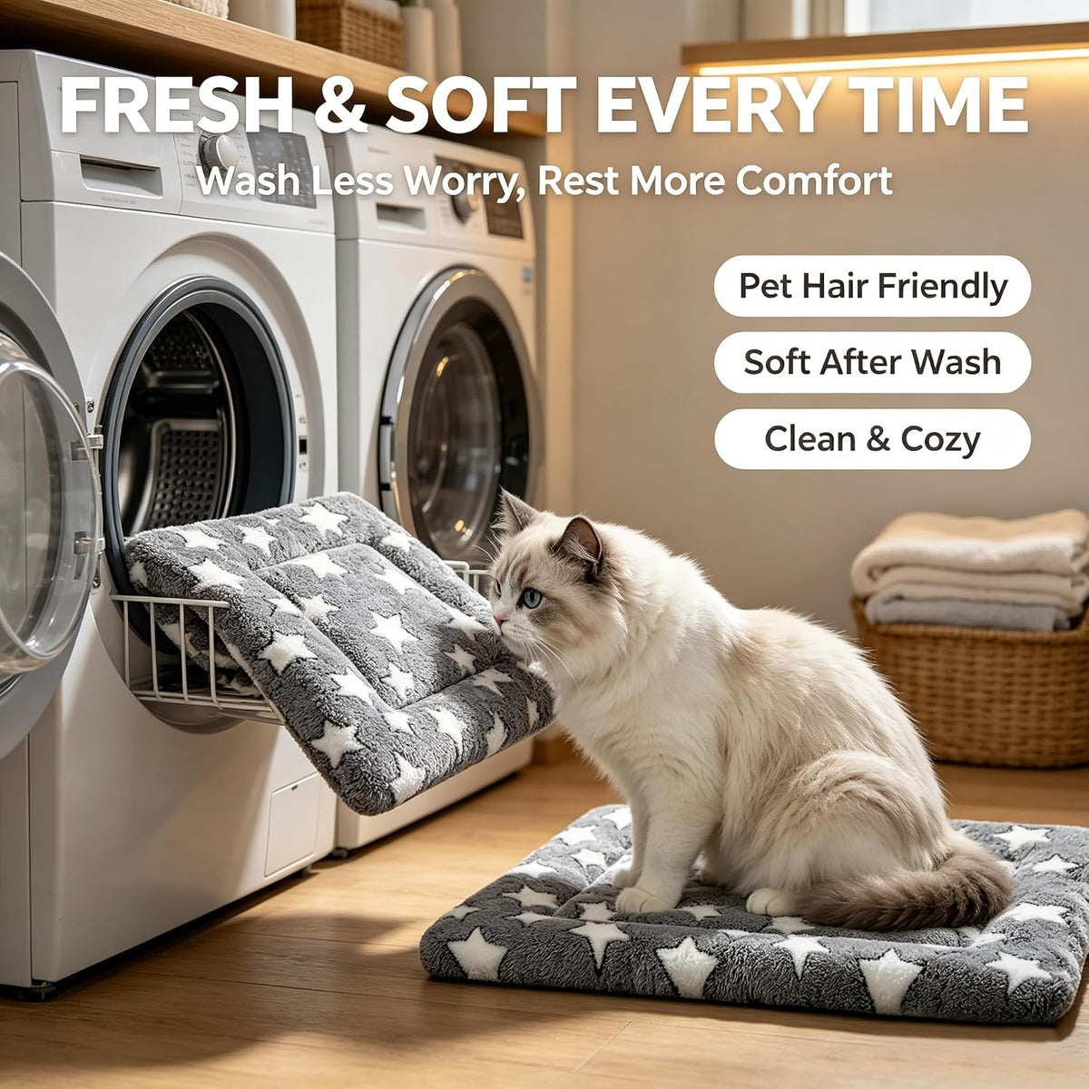 Dog Bed Mat for Crate, Soft Kennel Pad, Durable Comfort Mat for Cats