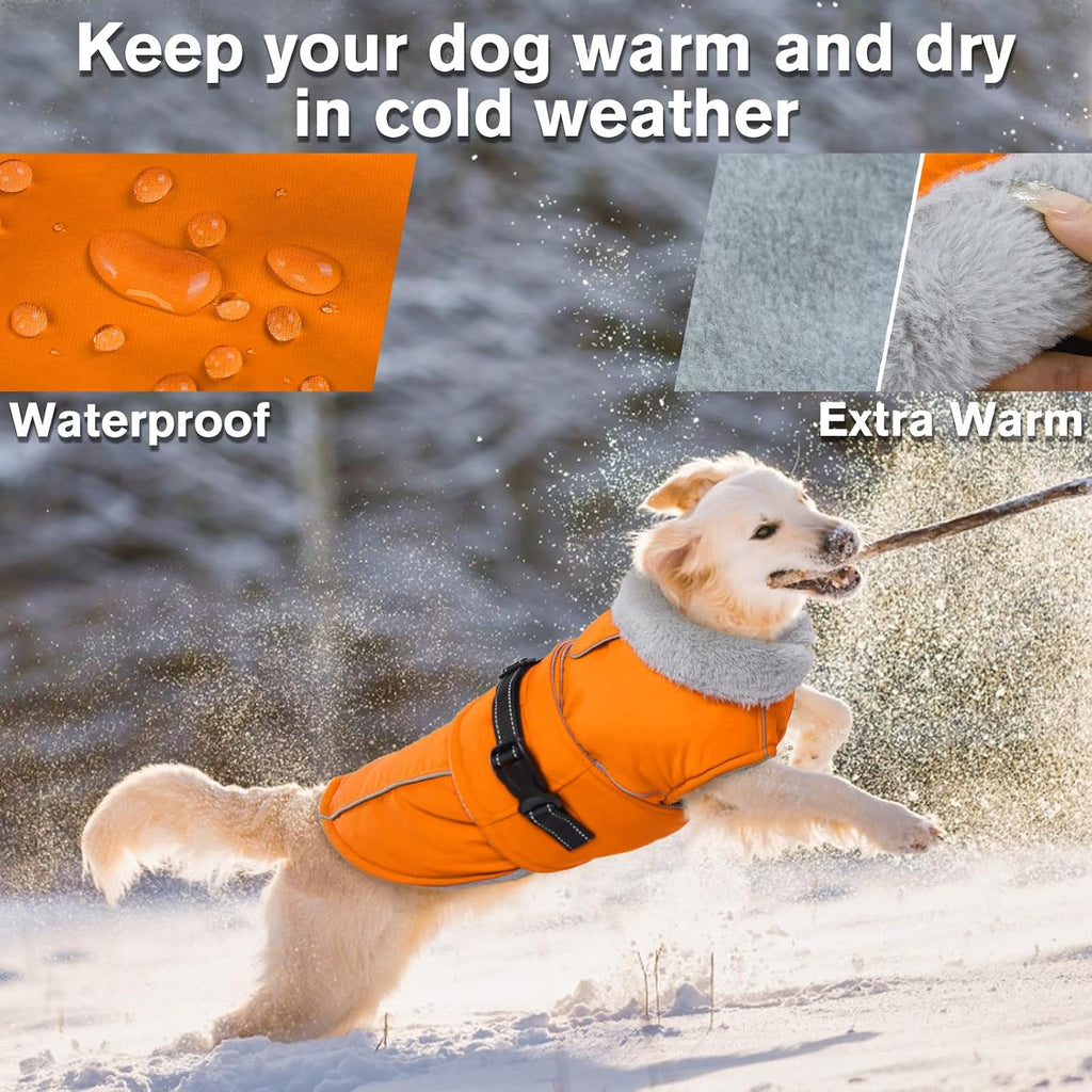 Dog Coat Waterproof Dog Jacket Fleece Vest with Adjustable Buckle