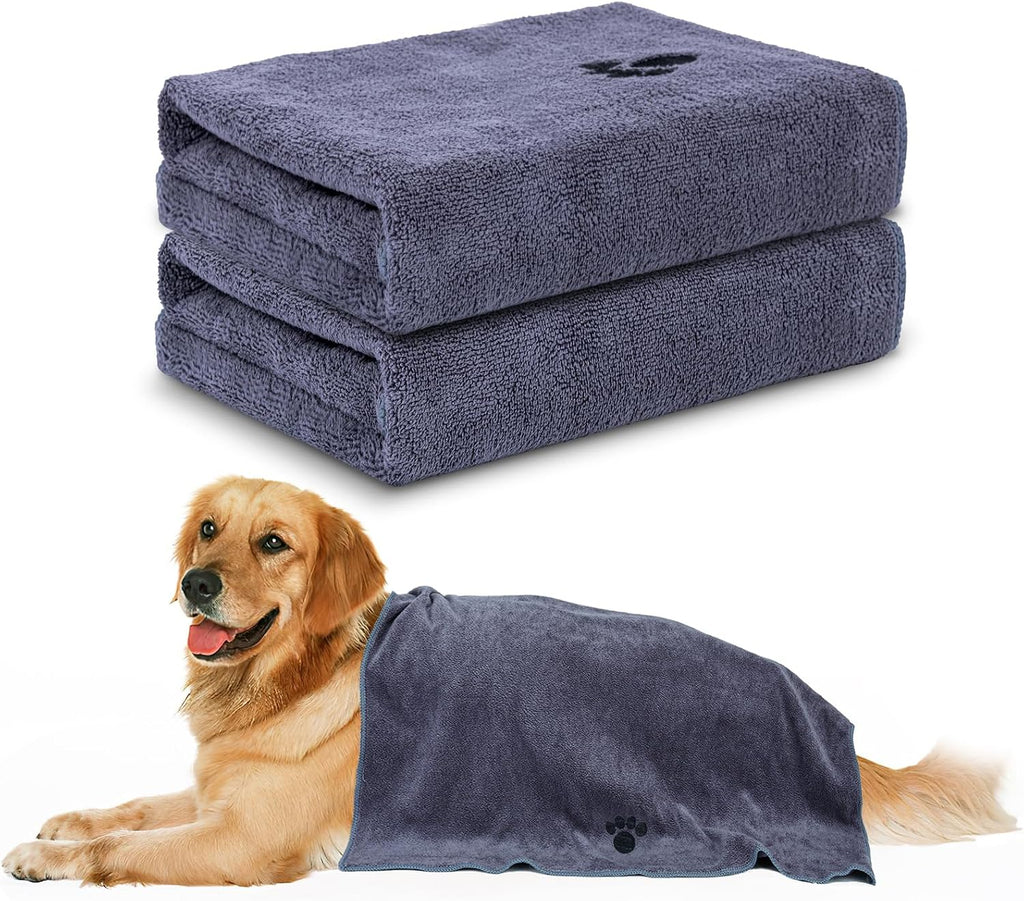 2 Pack Microfiber Dog Towels for Drying Dogs, Pet Bath Supplies for Dog&Cat