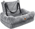 Pawaboo Dog Car Seat Bed, Memory Foam Booster for Medium/Large Dogs, Gray