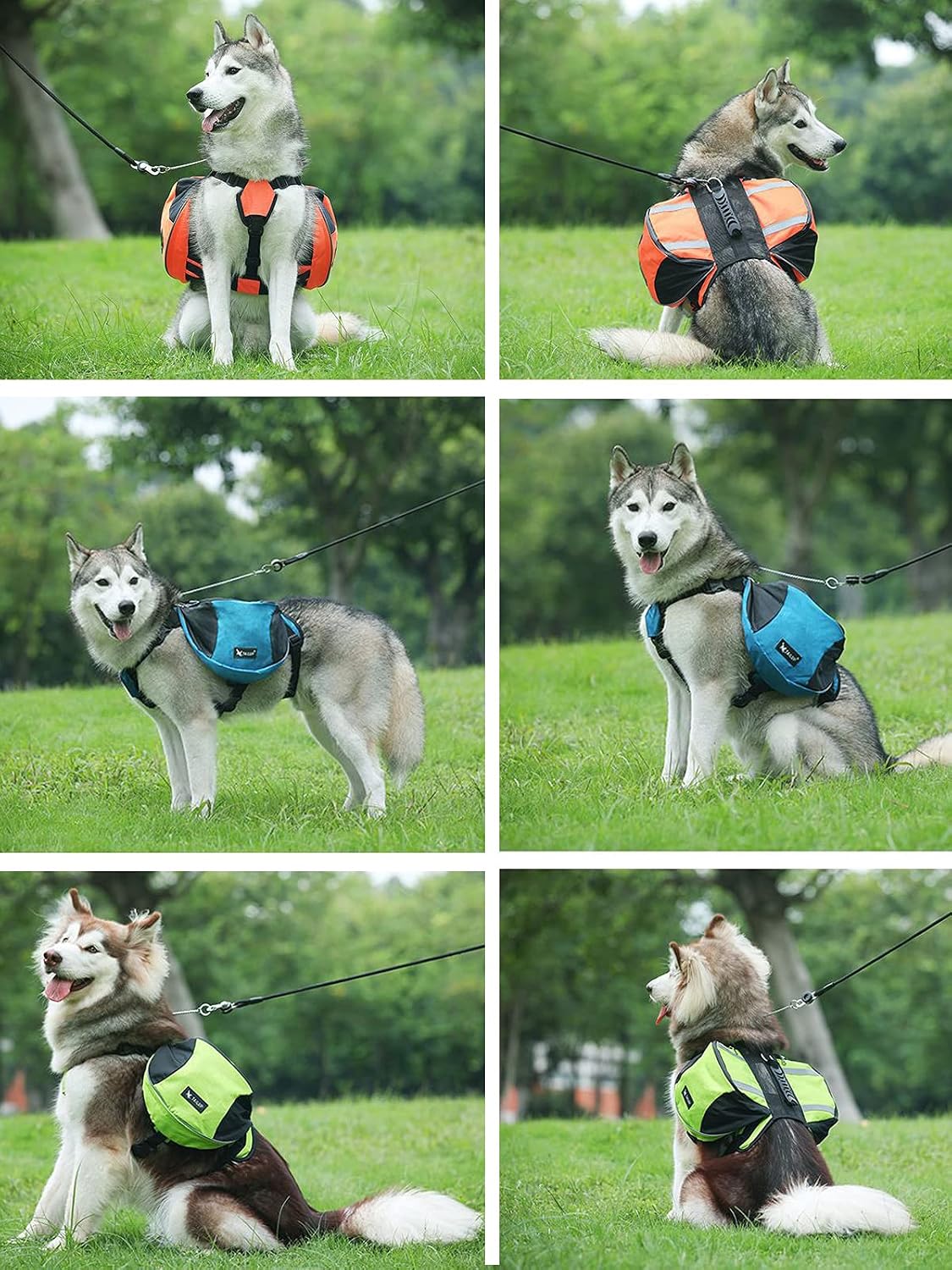Polyester Dog Saddlebags Pack Hound Travel Camping Hiking Backpack Saddle Bag for Small Medium Large Dogs (Blue,M)