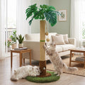 35" inch Cat Scratching Post,sisal cat Scratcher Tree with Leaves