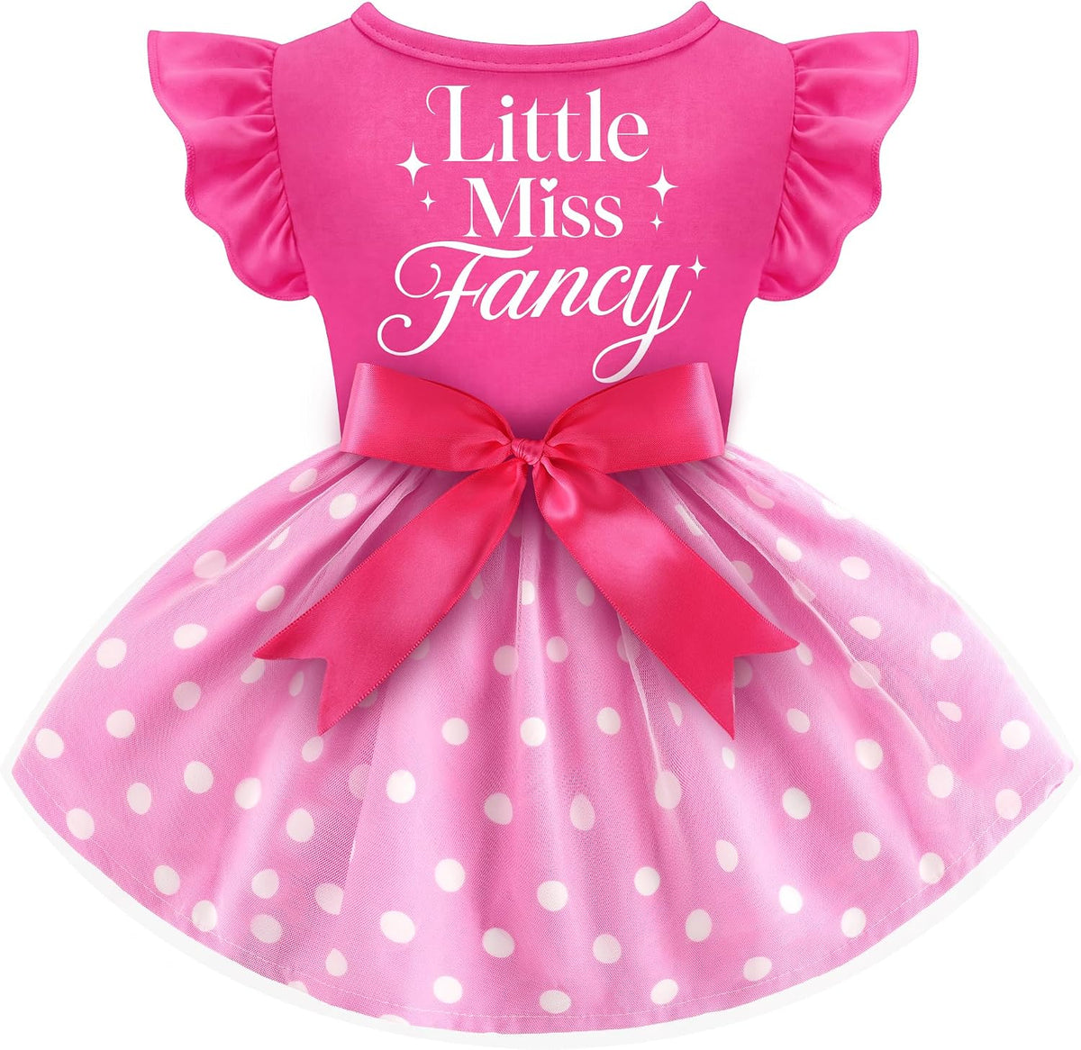 Dog Birthday Girl Dress Ruffle Dog Dress with Sparkly Pink Bowknot Tulle Birthday Princess Pet Clothes for Small Medium 