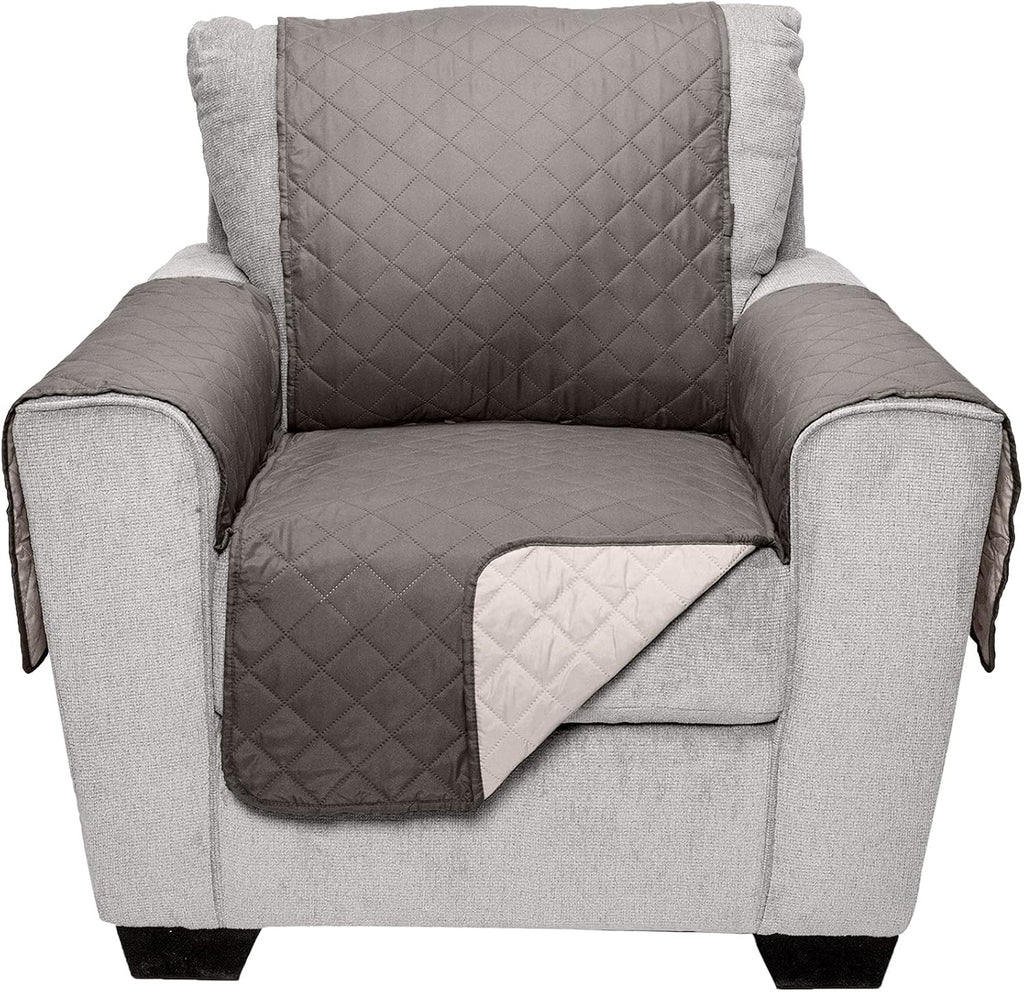 Furhaven Water-Resistant & Reversible Chair Cover Protector for Dogs, Cats, & Children - Two-Tone Pinsonic Quilted Livin