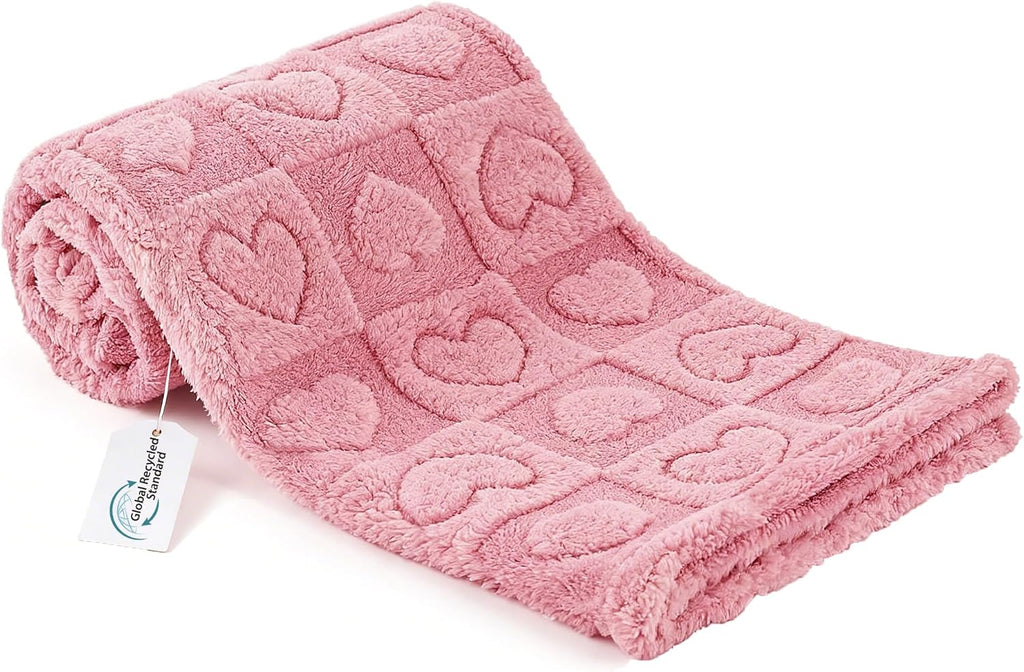 Pet Blanket for Dogs Cats, 300GSM Ultra Soft Coral Fleece Blanket, Washable Small Dog Cat Blanket, Calming Crate Mat, Fu