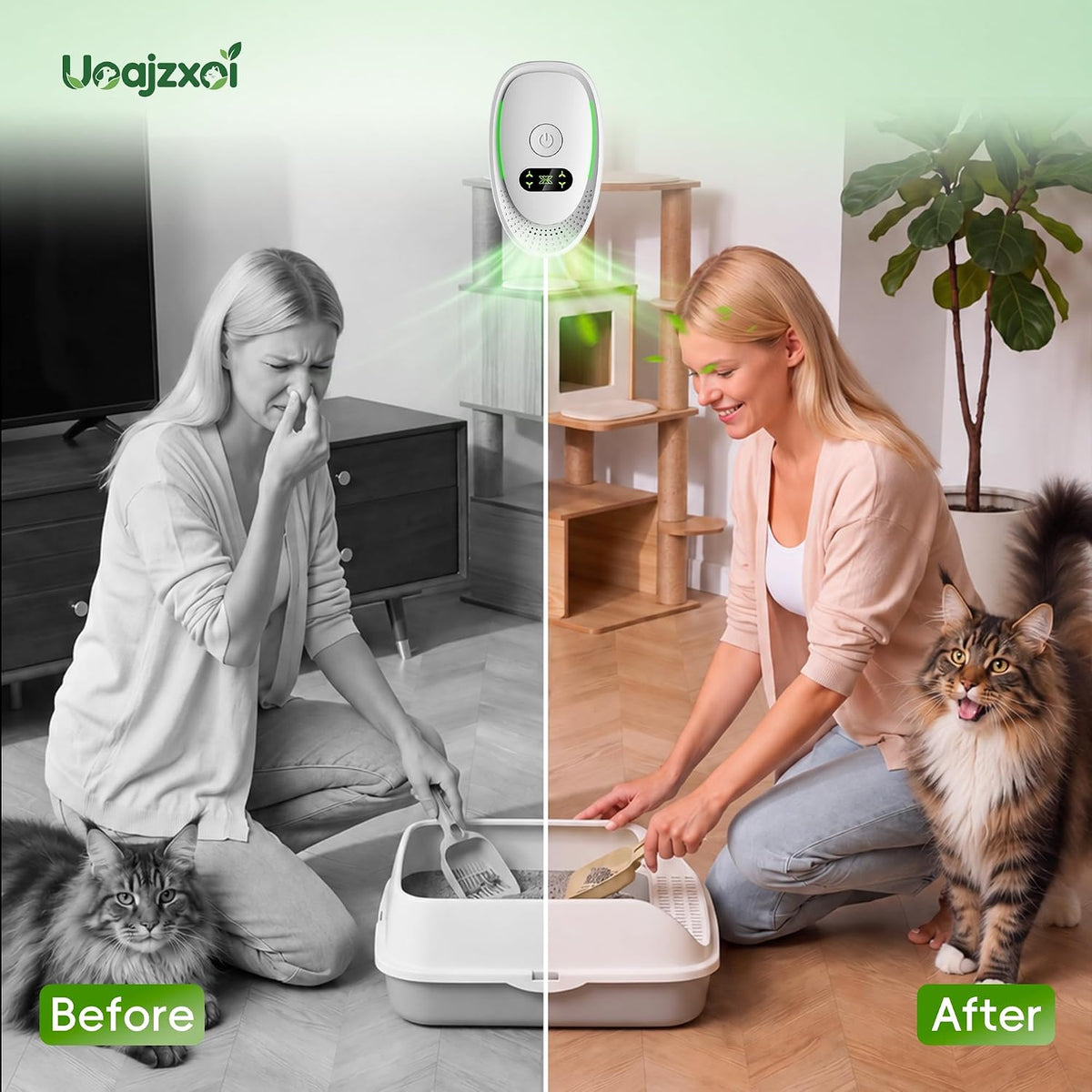 Cat Litter Deodorizer & Pet Odor Eliminator, 3 Pack Air Purifiers for Home