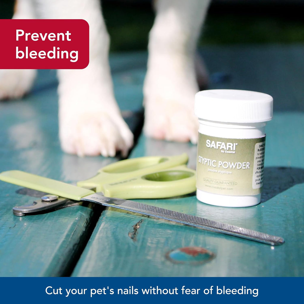 Safari by Coastal Styptic Powder to Quickly Stop Minor Bleeding from Nicks Or Scrapes On Dogs Or Cats