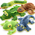 LECHONG Stuffed Animal Dog Toys, 5 Pack Tough Squeaky Dog Toys, Plush Toys Assortment, Great Value Pet Toys Bundle, Wood