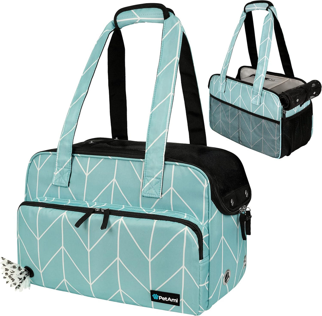 PetAmi Small Dog Purse Carrier, Airline Approved Soft Sided Tote, Dark Gray