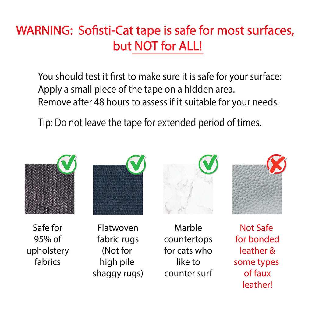 Sofisti-Cat Training Tape, Cat Tape for Furniture, Scratch Deterrent Keep Cats from Scratching Furniture with Our Double -Sided Repellent, 2.5" x 15' Roll