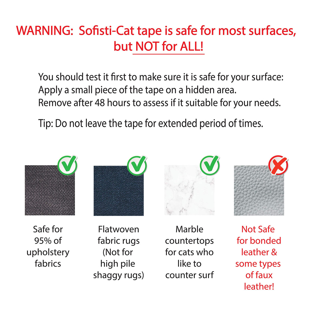 Sofisti-Cat Training Tape, Cat Tape for Furniture, Scratch Deterrent Keep Cats from Scratching Furniture with Our Double -Sided Repellent, 2.5" x 15' Roll
