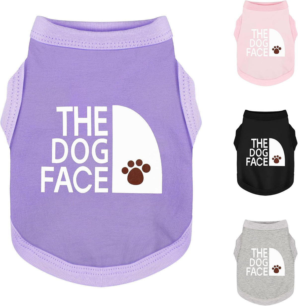Personality Canine Attire: Soft, Lightweight Cotton Dog Clothes with 'The Dog Face' Print. Small and Medium Breeds, Perf