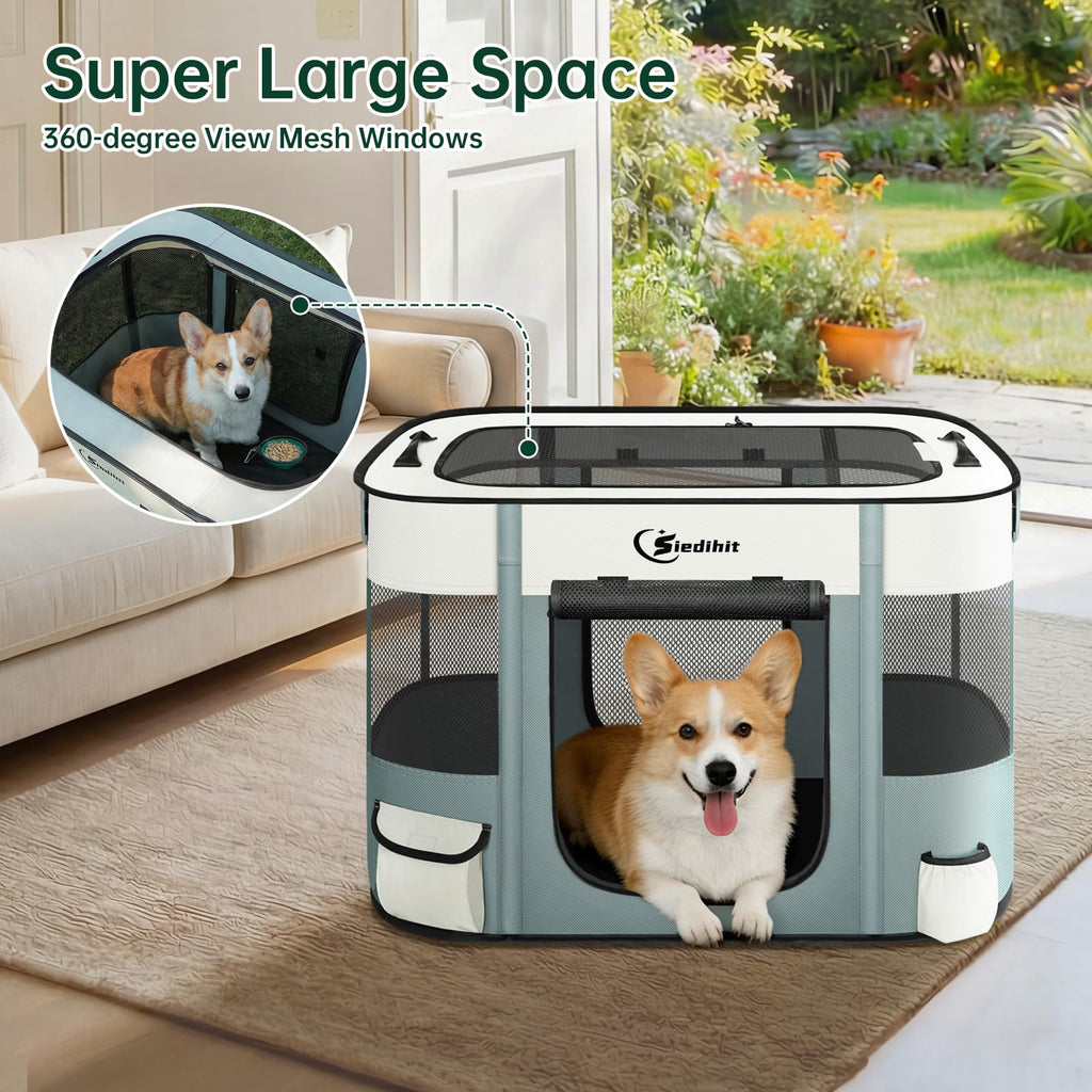 Siedihit 31" Dog Playpen,Cat Puppy Pen, Pet Portable Crate Indoor Outdoor