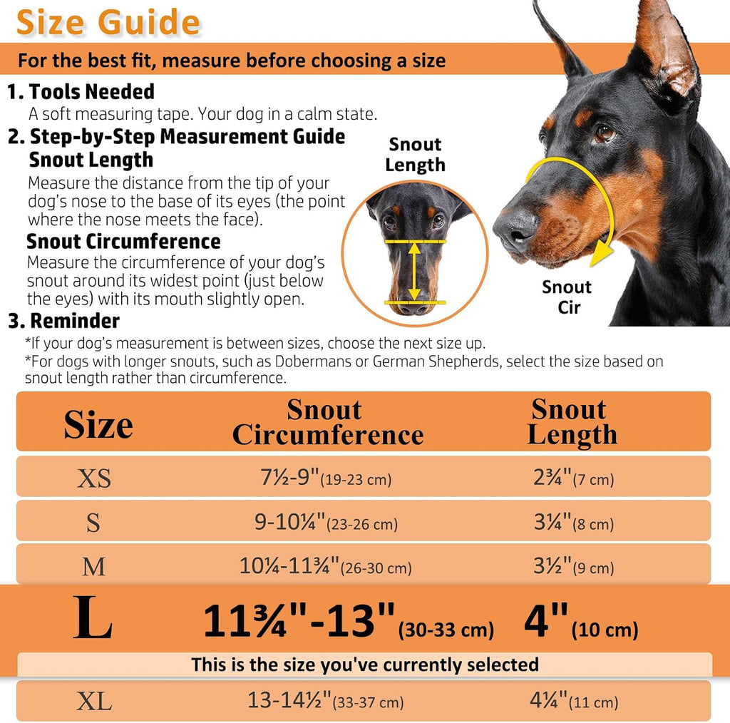 Dog Muzzle, Humane Basket Muzzle for Large Dogs Biting, Scavenging