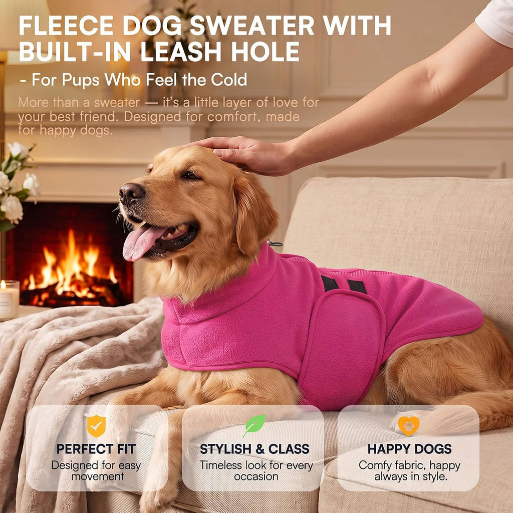 Small Dog Sweater,Soft Fleece Dog Vest Dog Jacket with Leash Hole