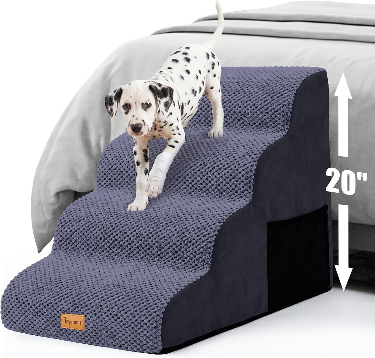 Topmart 3 Tiers Foam Dog Ramps/Steps,Non-Slip Pet Steps