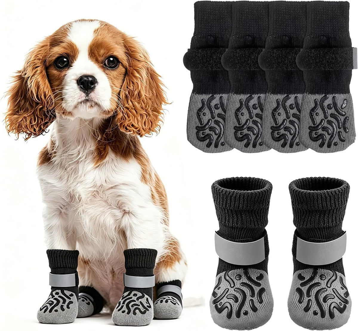 Non-Slip Dog Socks, Prevents Lick Paws with Double Sides Grips