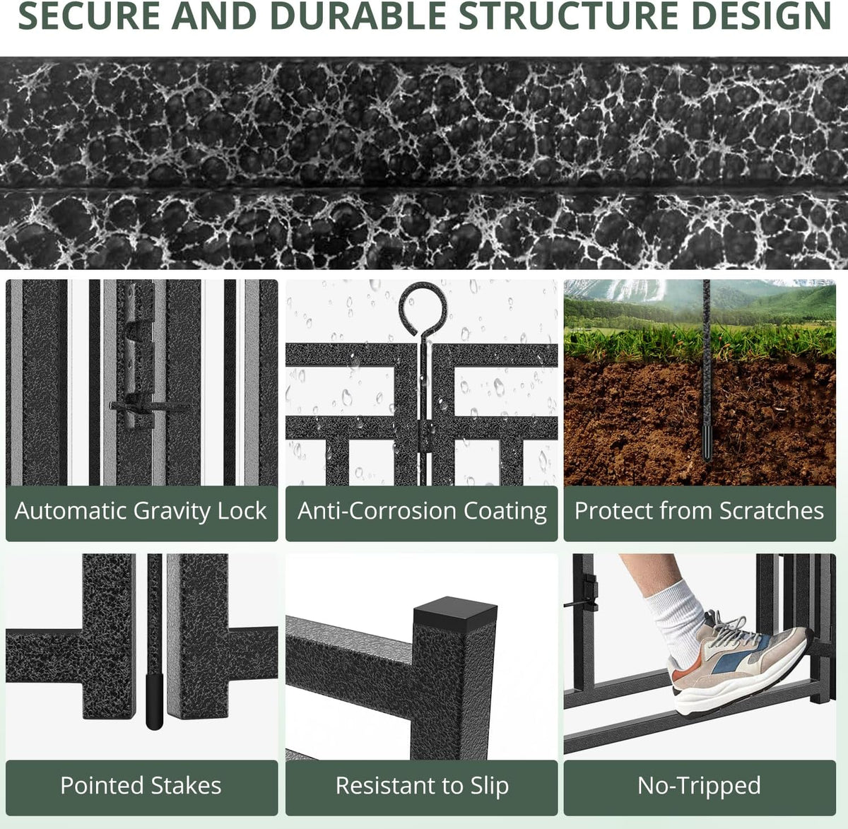 Thickened Outdoor Dog Fence, 40" H, 8 Panels for Yard & Camping