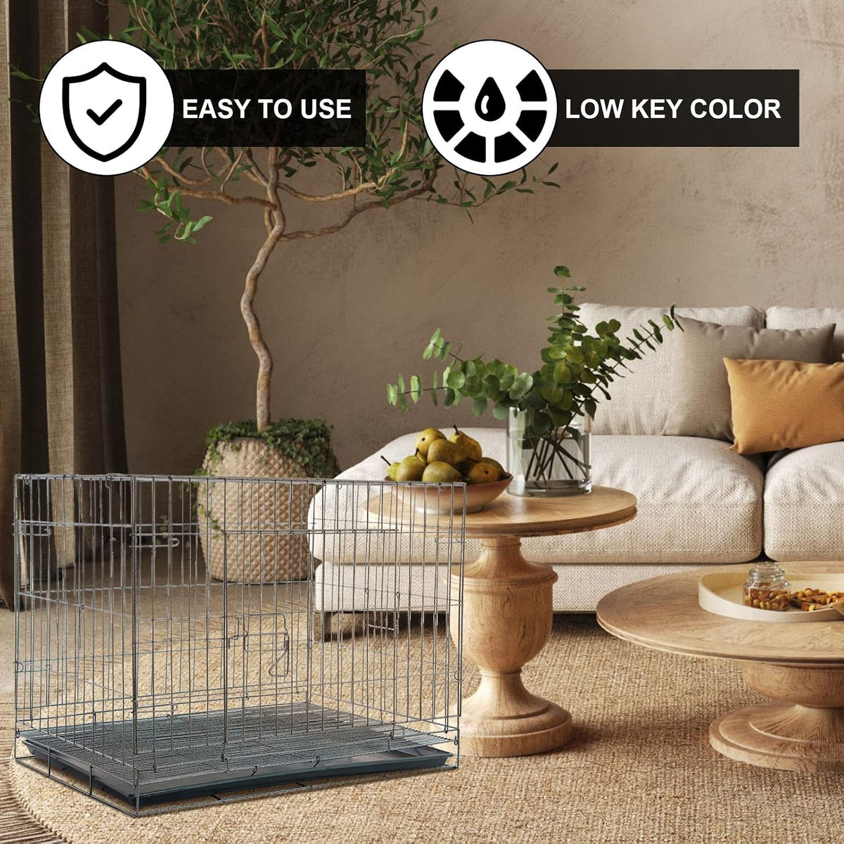 2 Pcs Dog Crate Tray 42" Replacement, Plastic Bottom Pan