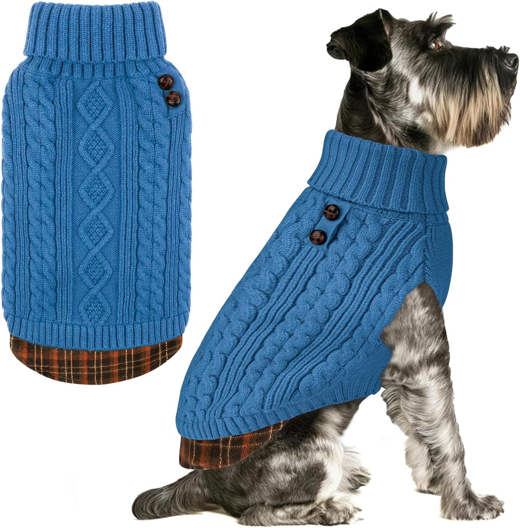 KYEESE Dog Sweater for Small Dogs Turtleneck Thick Knit Pullover