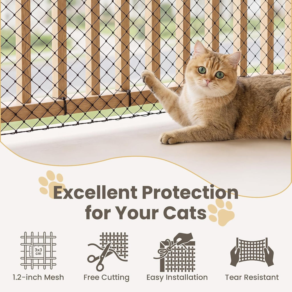 Cat Netting Balcony, 10 x 26 ft Safety Net Mesh for Pets