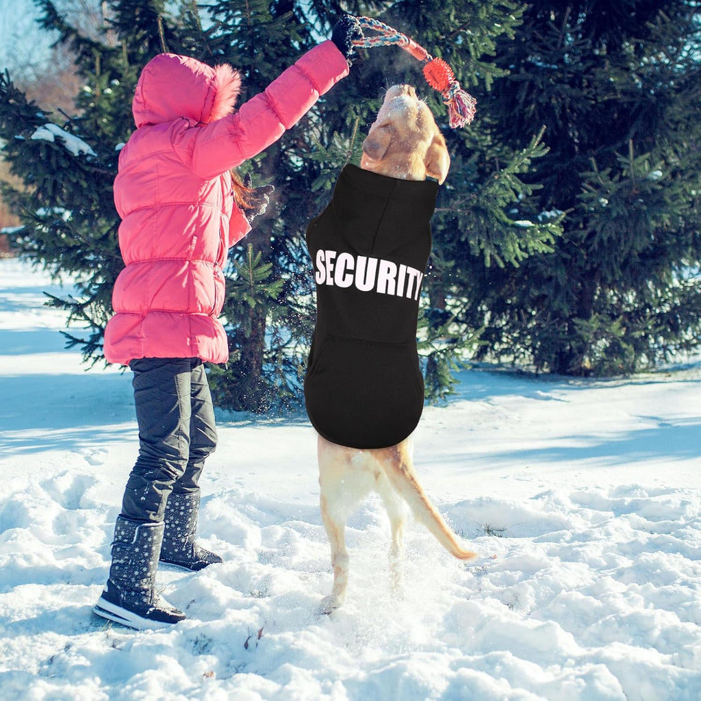 5XL Dog Sweaters for Large Dogs,Extra-Large Dog Hoodie,Security Warm Brushed Fleece Sweatshirt with Hood & Pocket,Leash 