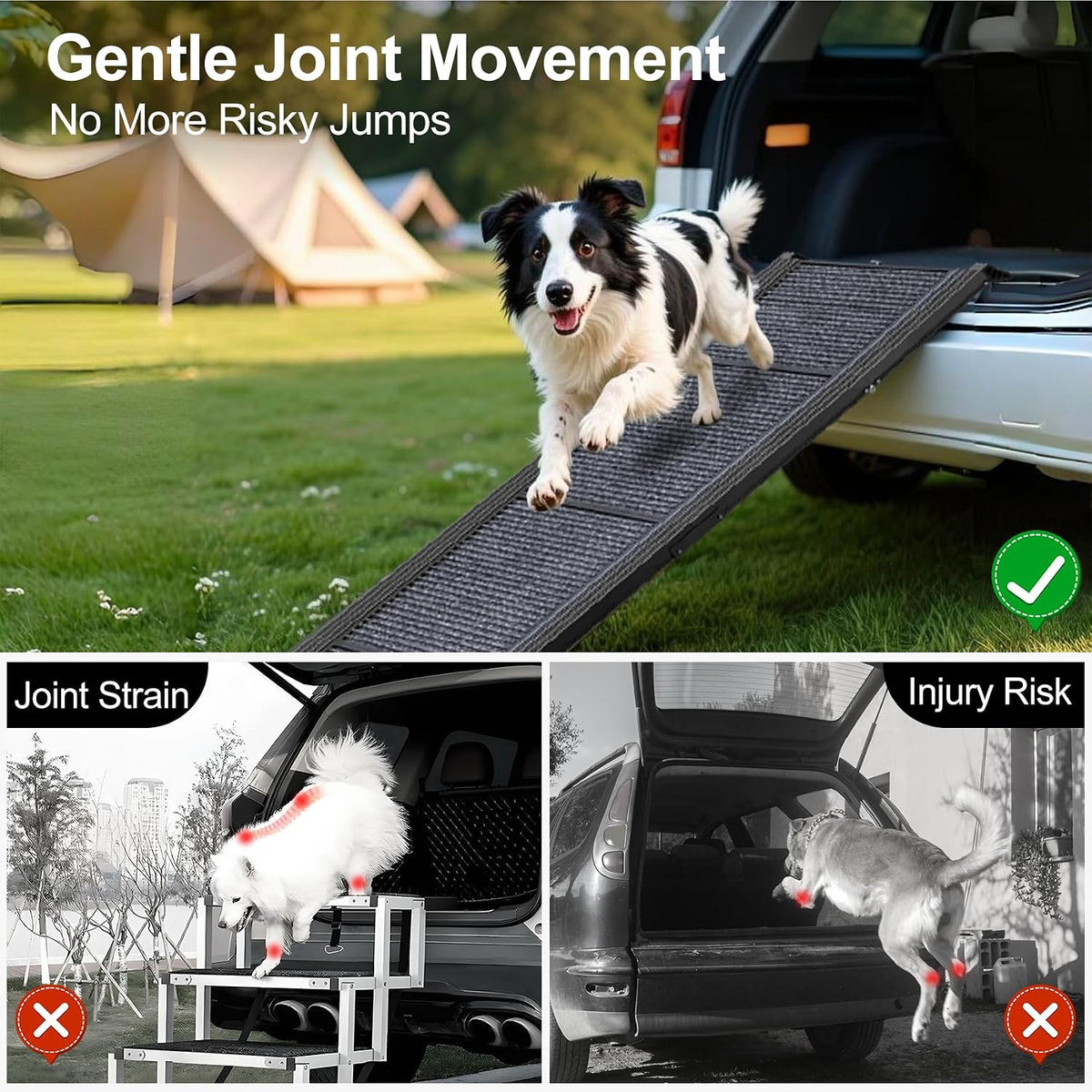 Dog Ramp for Car Truck 63" L × 17" W, Pet Ramp Lightweight Foldable
