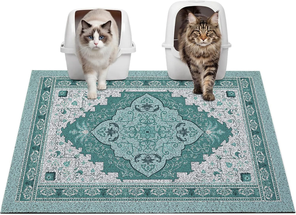 Glittme Cat Litter Mat 33"x22" Non-Slip Washable Trapping Mat for Cats