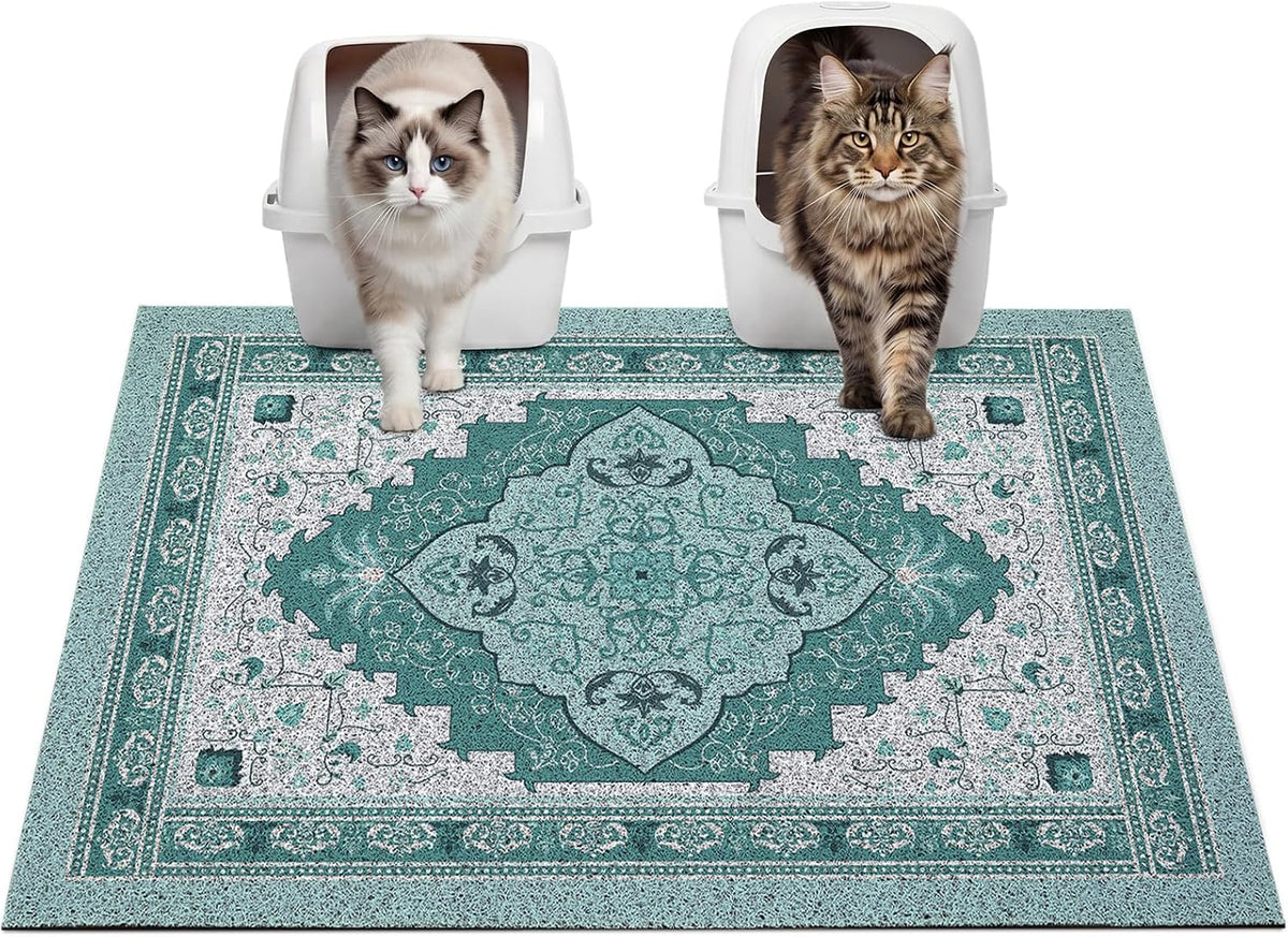 Glittme Cat Litter Mat 33"x22" Non-Slip Washable Trapping Mat for Cats