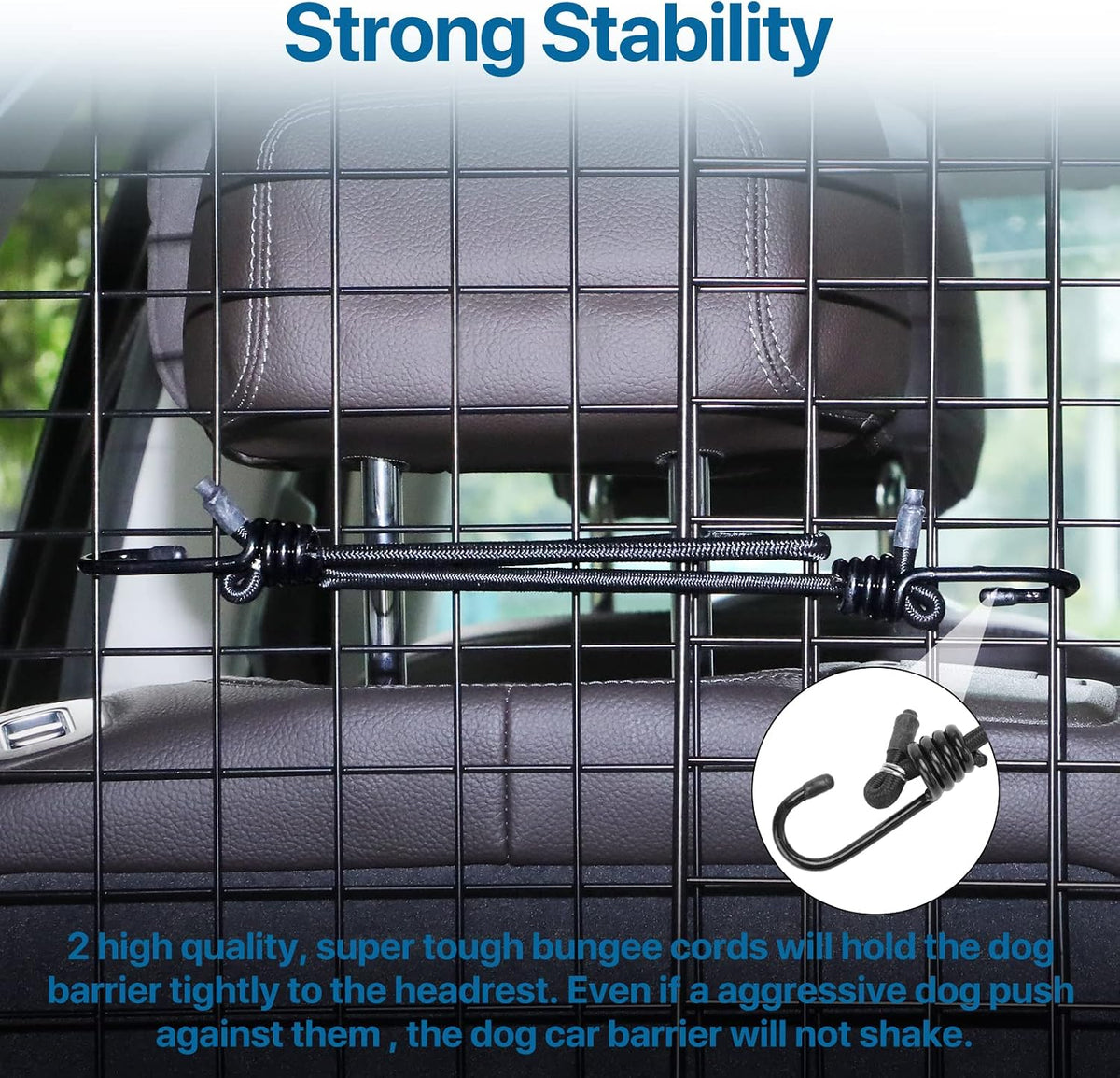 Dog Car Barrier for SUV Trunk Cargo Area, Foldable & Adjustable Car Divider and Cargo Gate to Keep Dogs in Back (Patent 