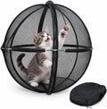 Cat Outdoor Enclosure, Rolling Cat Ball, Foldable Mesh Playpen for Outside