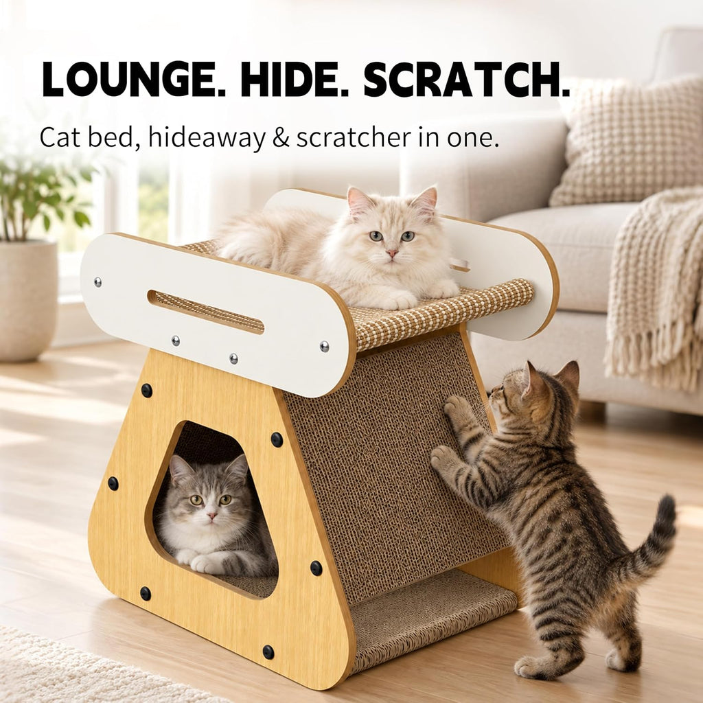 Cardboard Cat Scratcher, 17.7IN Cat Scratching House Indoor for Small Cats