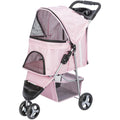 Trixie Foldable Pet Stroller for Cats and Dogs, Pet Carrier Strolling Cart with Weather Cover, Storage Basket, Cup Holde