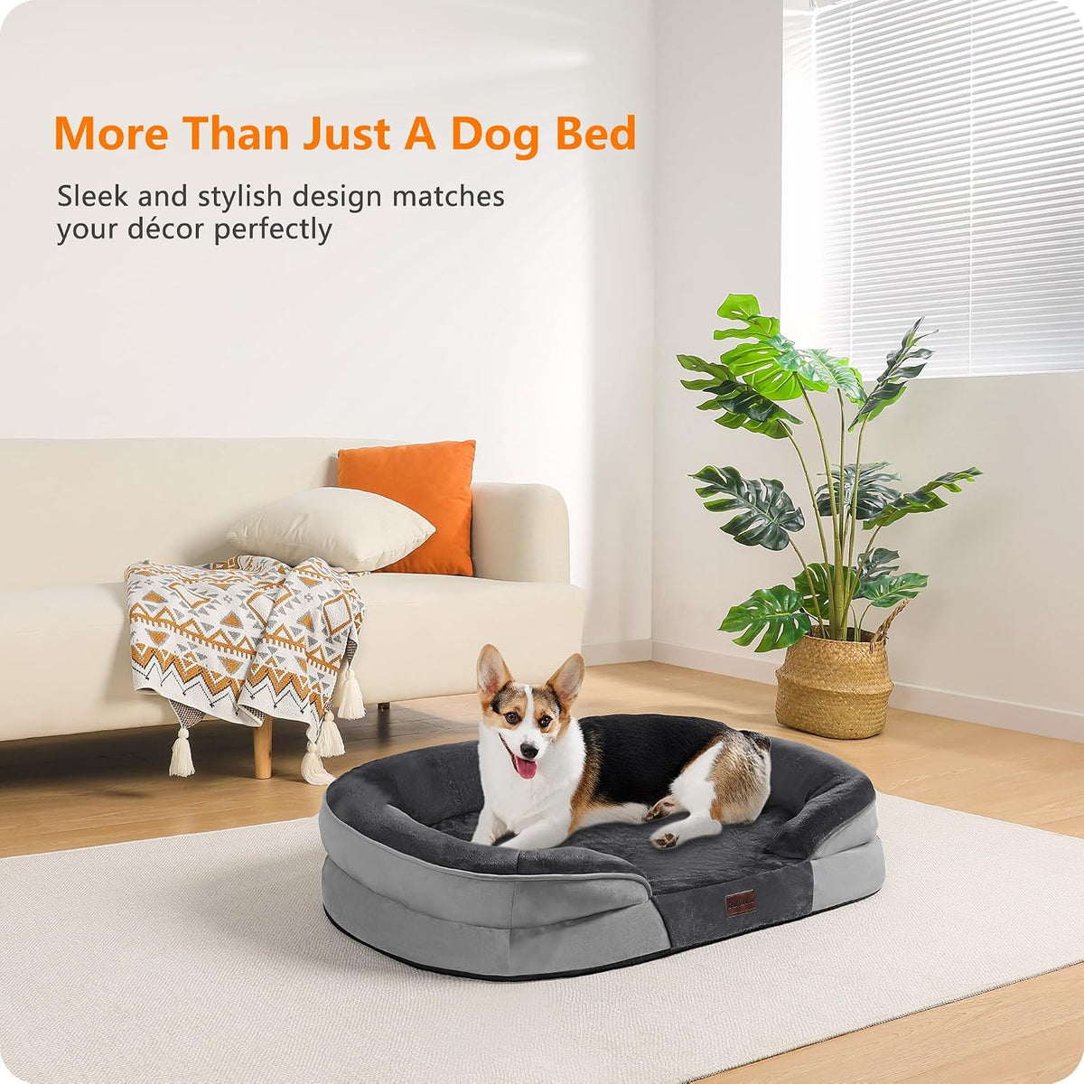 Orthopedic Waterproof Medium Dog Bed Sofa, Gel Memory Foam, 36"