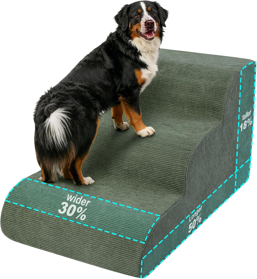 Extra Wide Dog Stairs for Large Dogs, 24" H Pet Steps for High Beds