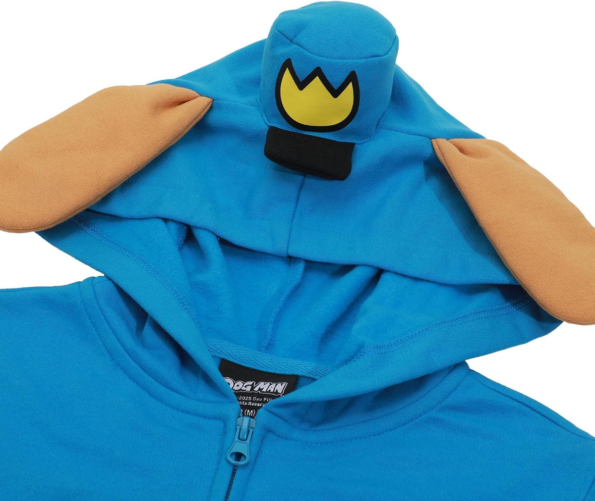 Bioworld Dog Man Emblem Boys' Blue Long Sleeve Cosplay Zip-Up Hoodie