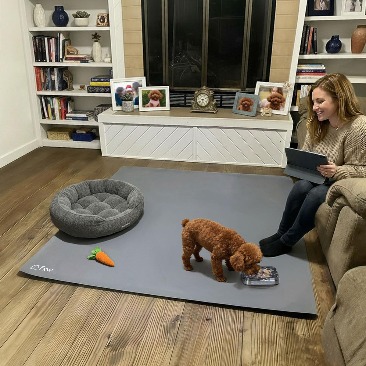 FXW Floor Protector Mat, Waterproof PVC, 47" x 47", Gray